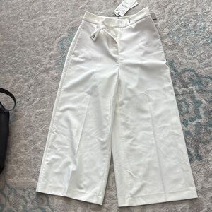 Zara Elegant Cream Wide-Leg Pants